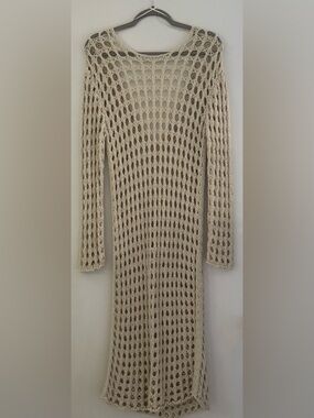 Free People Cream Crochet Maxi Dress